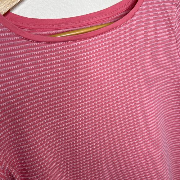 Talbots 100% Cotton Pink Stripe Long Sleeve Tee Medium - Picture 3 of 10